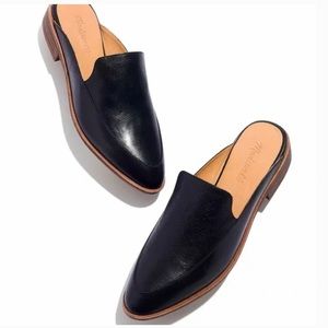 Madewell Frances Loafer Mule in Black Leather